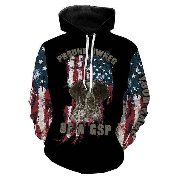 Funny Pround owner of a GSP American Flag Custom Name T-shirt, Hoodie Personalized gift for dog lover FSD3742