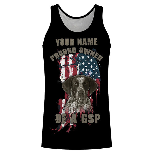 Funny Pround owner of a GSP American Flag Custom Name T-shirt, Hoodie Personalized gift for dog lover FSD3742