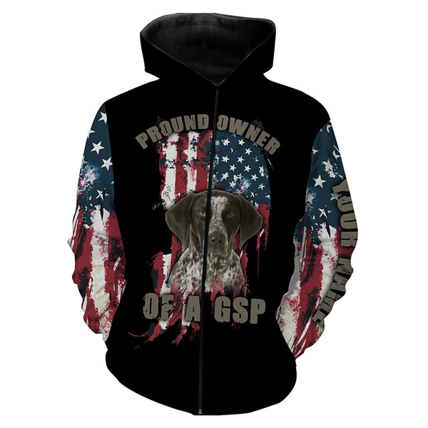 Funny Pround owner of a GSP American Flag Custom Name T-shirt, Hoodie Personalized gift for dog lover FSD3742