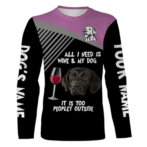 Funny Black Labrador customize Name 3D All over print Shirt, Hoodie, T-shirt Wine and Dog Funny Gifts FSD3641
