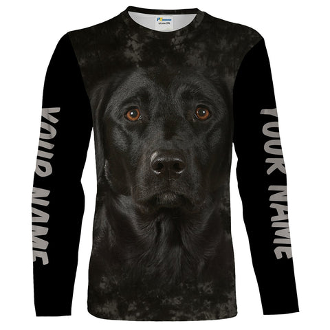 Black Lab Face Custom name 3D All over printed Shirts Personalized labrador retriever dog lovers gifts FSD2388