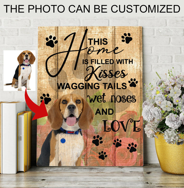 Beagle Dog Canvas, Personalized Dog Canvas Pet Home Decor, Gift for Dog Mom Dad Dog Owner Friend - FSD2453