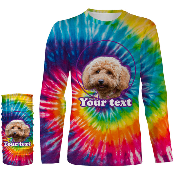 Custom Dog Face, Dog's Photo and Text Tie Dye 3D All over printed T-shirt, Hoodie - Personalized Gift for Dog Owner, Dog Lovers FSD2815