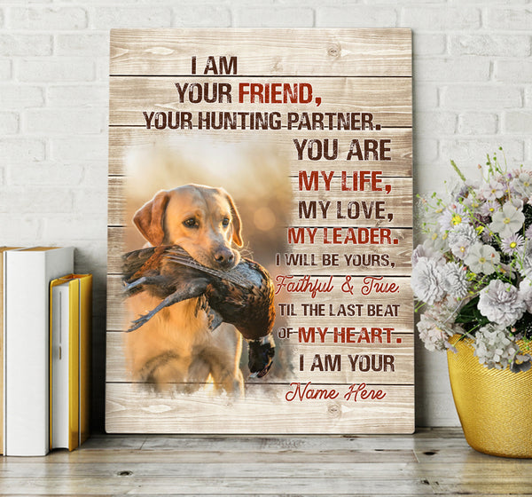 Personalized Dog Canvas| Hunting Partner custom Dog's image and Name Canvas| Gift for bird Hunters FSD3878