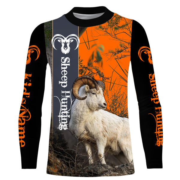 Dall Sheep Hunting Orange Camo Custom Name 3D All over print shirts - personalized hunting gifts - FSD3394