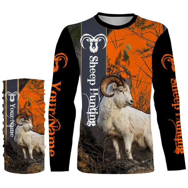 Dall Sheep Hunting Orange Camo Custom Name 3D All over print shirts - personalized hunting gifts - FSD3394
