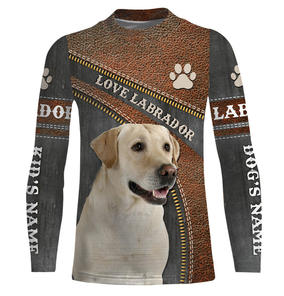 Yellow Labrador Custom Name 3D Full print Shirts, Retriever Dog Labs Lover Shirt, Personalized Gifts FSD3116