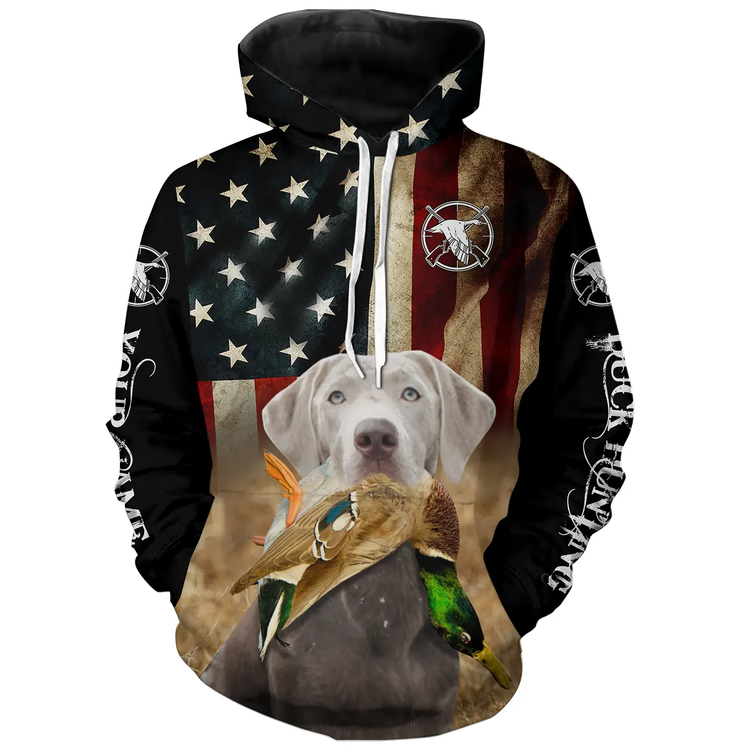 Personalized Silver Labrador Retriever Duck Hunting Dogs American flag Shirts, Hunting gifts FSD3867