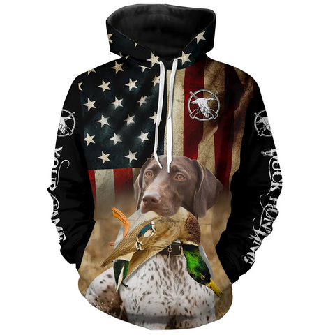 Personalized German Shorthaired Pointer Duck Hunting Dogs American flag Shirts, Hunting gifts FSD3869