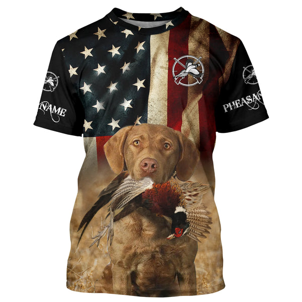 Upland bird dogs Chesapeake Bay Retriever American flag 3D All over printed Shirts FSD3870