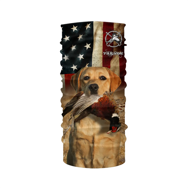 Good bird dogs yellow Labrador Retriever Pheasant Hunting American flag 3D all over printed Shirts FSD3873