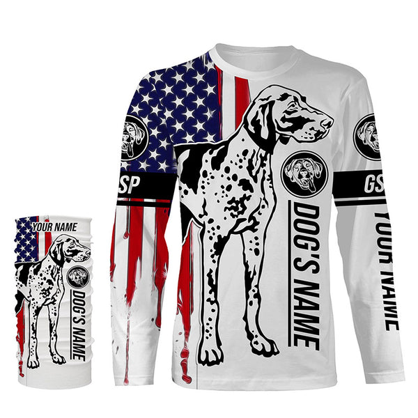 German Shorthaired Pointer American flag shirt, Personalized name GSP shirt, t shirts, hoodie FSD3359