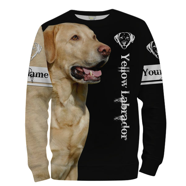 Yellow Labrador 3D All over print T-shirt, Hoodie, Long sleeve Labrador retriever dog gifts for Lab Lovers hunting dog FSD2067