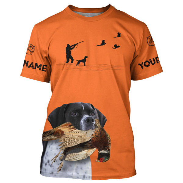 English pointer Dog Pheasant Hunting customized Name Shirts for Pheasant Hunters FSD3924