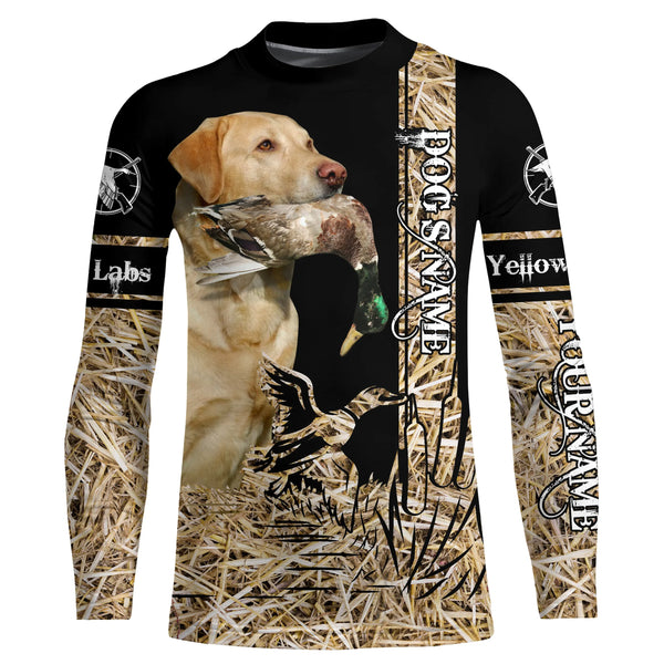 Yellow Labs Retriever Dog Duck Hunting waterfowl camo Shirts for Duck Hunters FSD3926