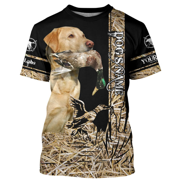 Yellow Labs Retriever Dog Duck Hunting waterfowl camo Shirts for Duck Hunters FSD3926