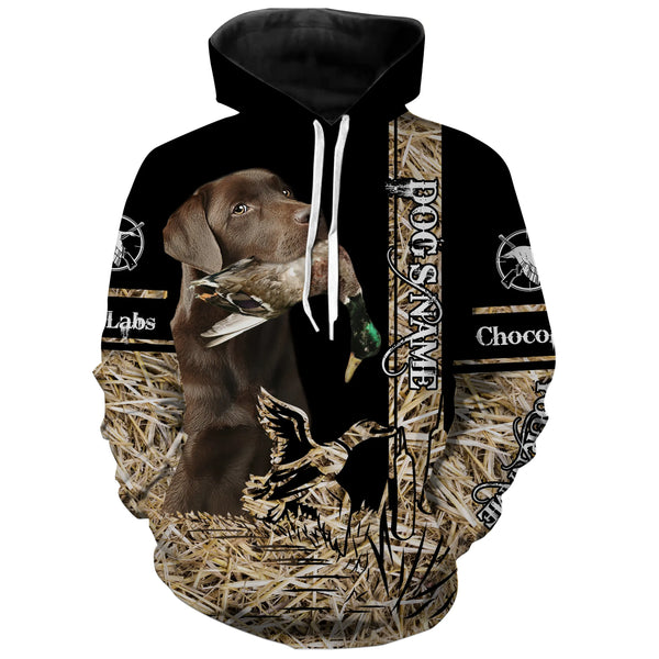 Chocolate Labs Retriever Dog Duck Hunting waterfowl camo Shirts for Duck Hunters FSD3927