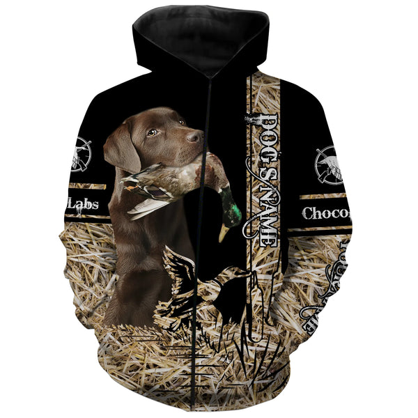 Chocolate Labs Retriever Dog Duck Hunting waterfowl camo Shirts for Duck Hunters FSD3927