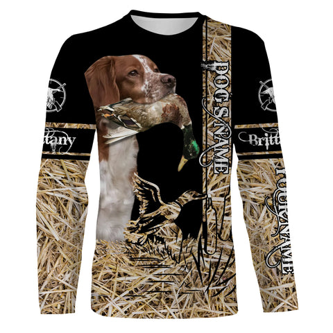 Brittany Dog Duck Hunting waterfowl camo Shirts for Duck Hunters FSD3932