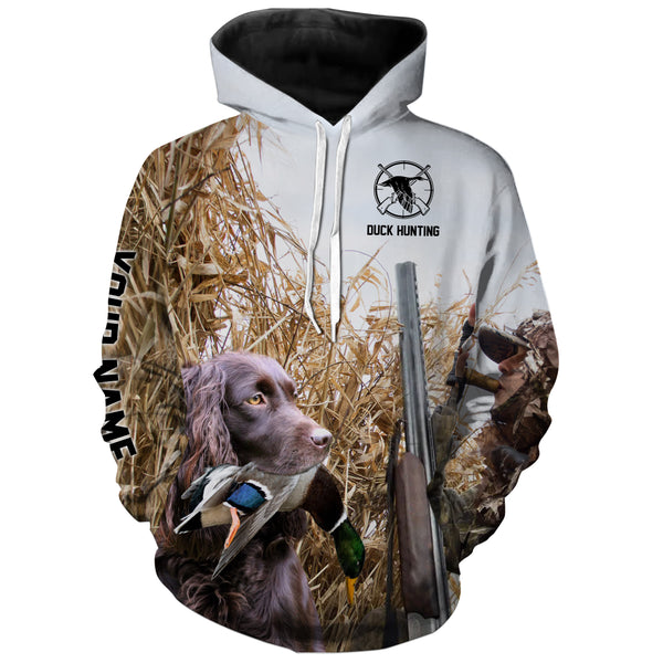 Waterfowl Duck hunting with Dogs Custom Name All over print Shirts, Personalized Duck hunting gifts FSD4016