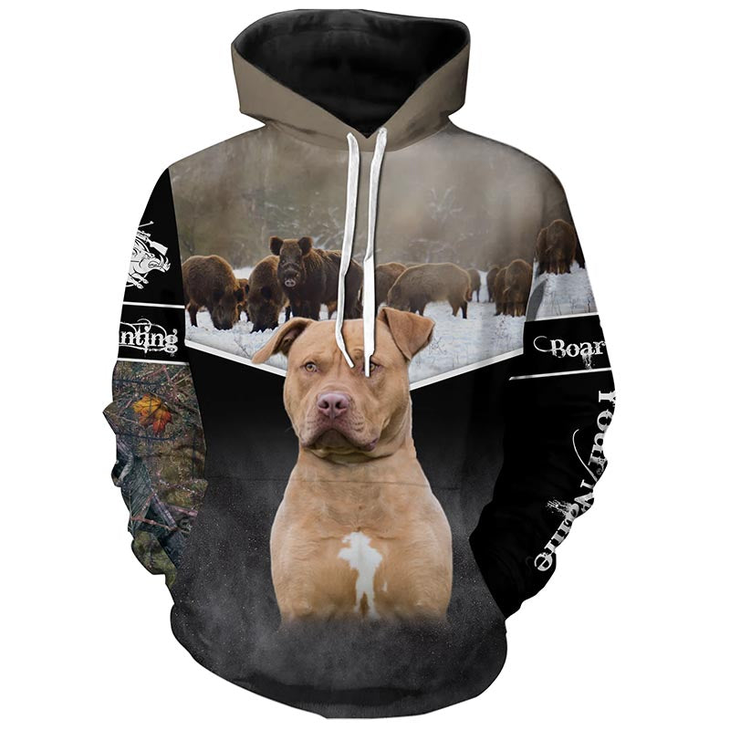 Terrier Pitbull Hog hunting with Dogs custom Name 3D All over printed Shirts, Hoodie FSD3857