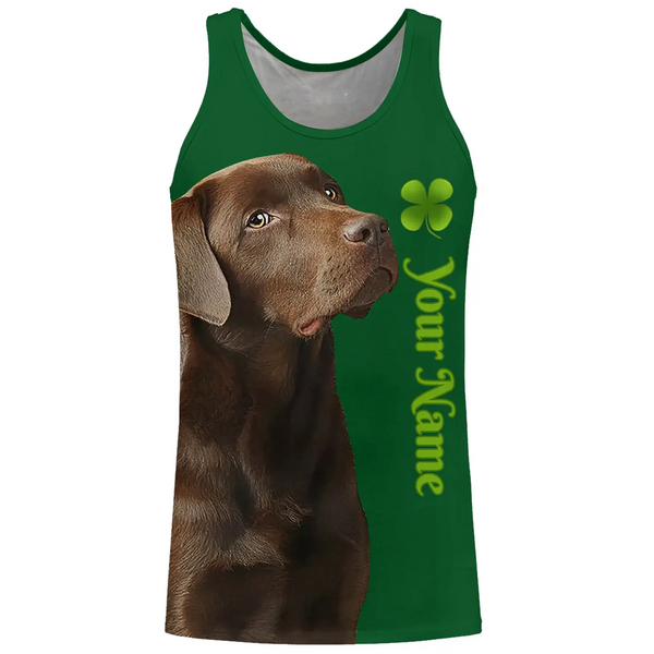 Dog St Patrick's day Shirts chocolate Labrador Retriever custom name All over printed T-shirt, Hoodie FSD3896