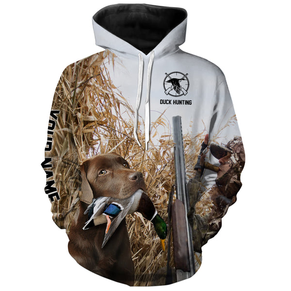 Waterfowl Duck hunting with Dogs Custom Name All over print Shirts, Personalized Duck hunting gifts FSD4016