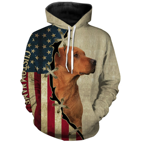Fox Red Labrador Retriever American flag T-shirt, Hoodie, Long sleeve Shirt, custom Dog lover Shirt FSD3939