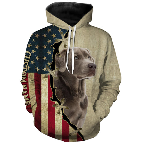 Silver Labrador Retriever American flag T-shirt, Hoodie, Long sleeve Shirt, custom Dog lover Shirt FSD3940