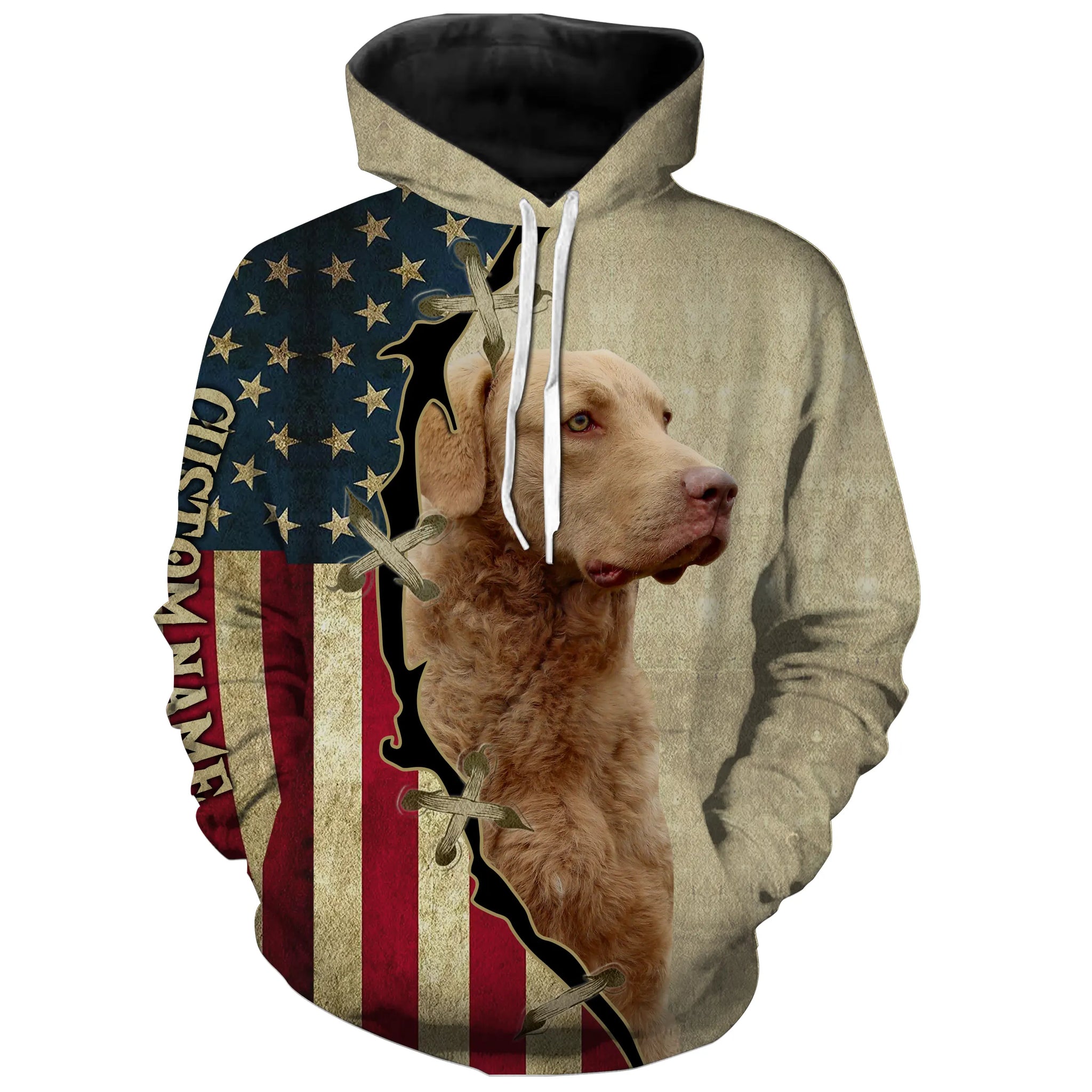 Chesapeake Bay Retriever American flag T-shirt, Hoodie, Long sleeve Shirt - Custom Dog lover Shirt FSD3944