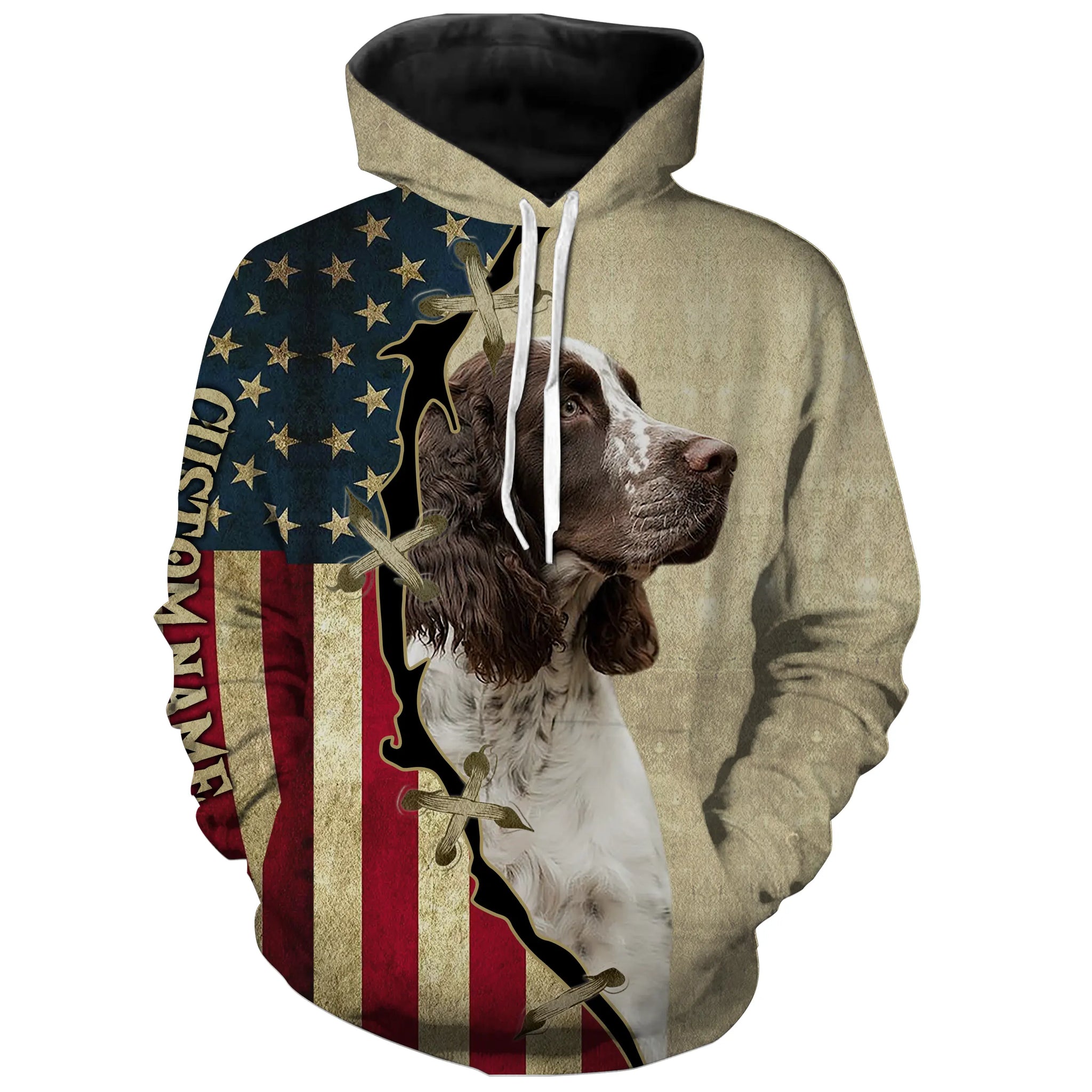 English Springer Spaniel American flag T-shirt, Hoodie, Long sleeve Shirt - Custom Dog lover Shirt FSD3946