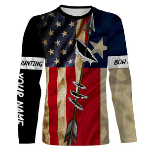 Archery Bowhunting USA and Texas flag custom Name All over printed Shirts, Hoodie - Personalized Gifts FSD3092