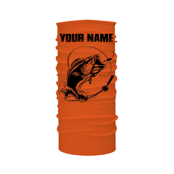 Custom Name Bass Fishing Camouflage Orange Performance Fishing Shirt, Bass Fishing Jerseys FSD2272