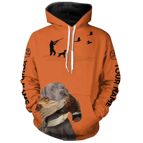 Weimaraner Dog Pheasant Hunting Clothes, best personalized Upland hunting Shirts, hunting gifts FSD3950