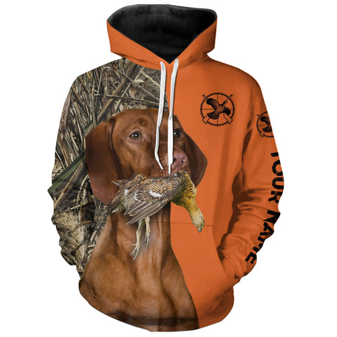 Vizsla Dog Grouse Hunting Custom name Orange Shirts for Grouse Hunter, Bird Hunter FSD3963