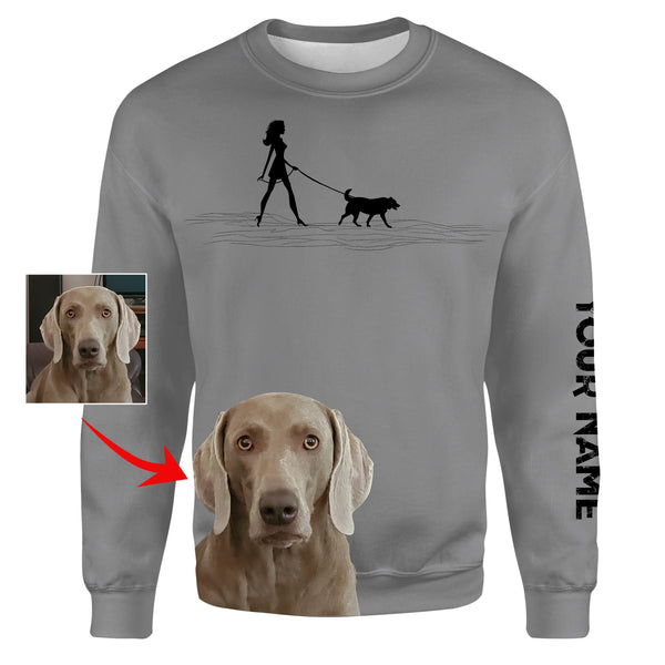 Walking dog Custom dog Sweatshirt for dog mom, dog dad - Personalized gifts for dog owners FSD3911