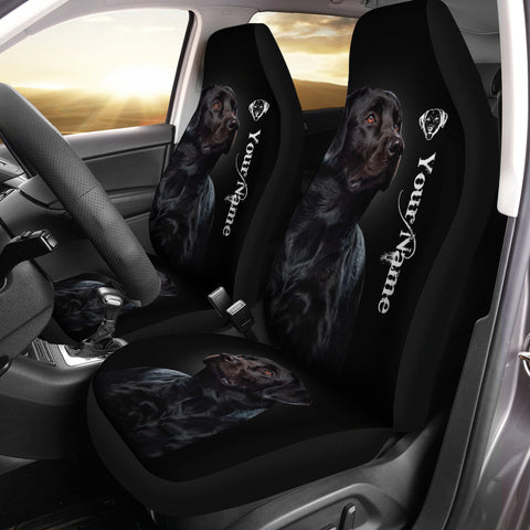 Black Labrador Custom Name 3D All Over Printed Seat Covers - Car Accessories Set of 2 FSD2826