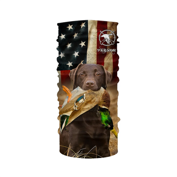 Best Duck Hunting Dogs chocolate Labrador Retriever American flag 3D All over printed Shirts FSD3865