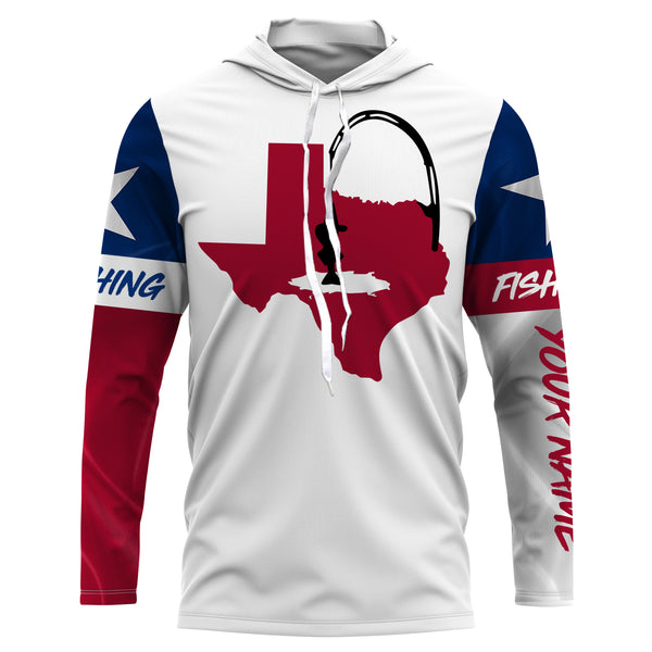 TX Texas Flag Ice Fishing T-Shirt, Long Sleeves - Personalized Fishing Gift for Men, women and Kid - FSD2838