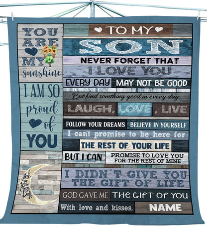 Love Letter to My Son Personalized Fleece Blanket, Gift for Son Blanket, Birthday Gift - TNN5D01