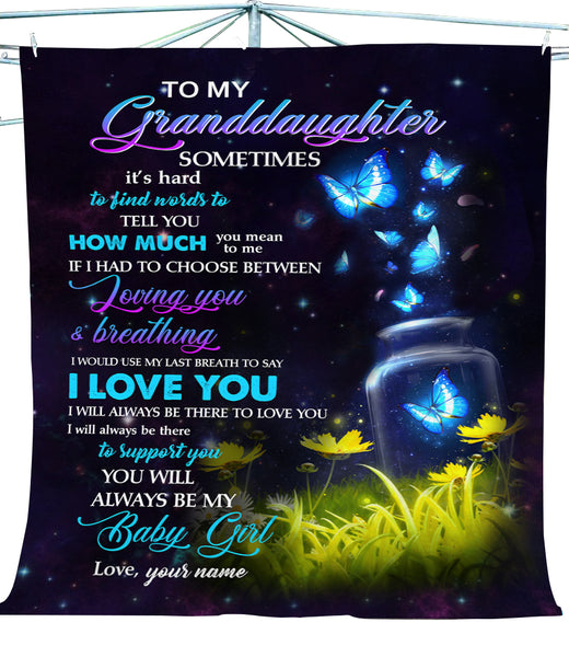 I Love You My Baby Girl Fleece Blanket, Gift for Granddaughter, Birthday's gift, Family's Gift - TNN35D06