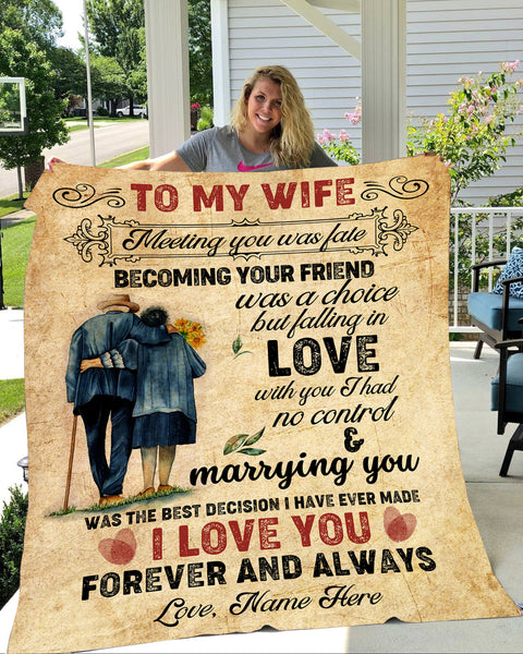 I Love You Forever and Always My Wife Fleece Blanket, Gift for Wife, Valentine's Gift, Anniversary gift - TNN23D07