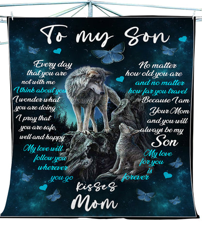 My love for you My Son Fleece Blanket, Mom Gift for Son, Birthday's Gift - TNN55D08