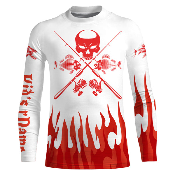 Fish Reaper Custom Long sleeve performance Fishing Shirts, Fish skull Fishing jerseys TTS0022