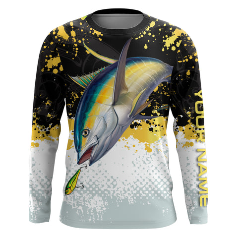 Yellowfin Tuna Fishing Custom Long sleeve Fishing Shirts, tournament Fishing Shirts TTS0023