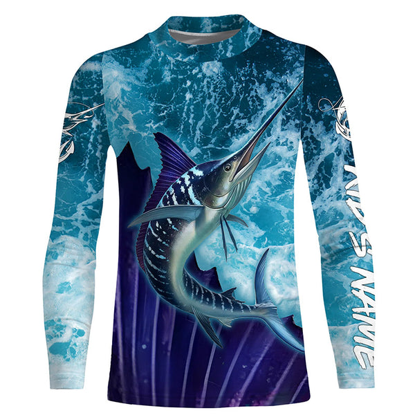 Marlin Fishing Saltwater Custom name 3D All Over Printed Shirt, Hoodie TTS0596