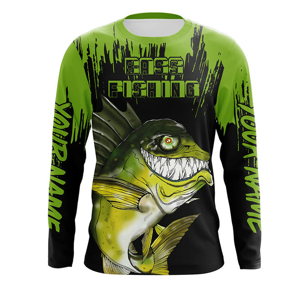 Angry Largemouth Bass Fishing Long Sleeve Fishing Shirt for Men, Women and Kid TTS0608