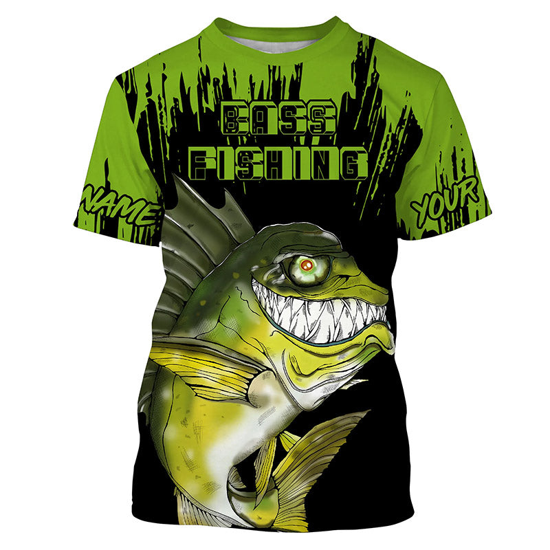 Angry Largemouth Bass Fishing Long Sleeve Fishing Shirt for Men, Women and Kid TTS0608 T-Shirt UPF / S