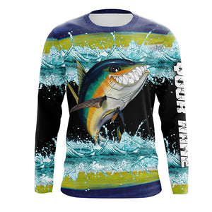 Yellowfin Tuna Fishing Scale Fish Shirts Long Sleeve UPF 30+ Sun Protection Shirt TTS0615 Long Sleeves Hooded UPF / 3XL