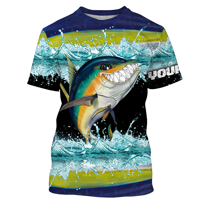 Yellowfin Tuna Fishing Scale Fish Shirts Long Sleeve UPF 30+ Sun Protection Shirt TTS0615 T-Shirt UPF / 5XL